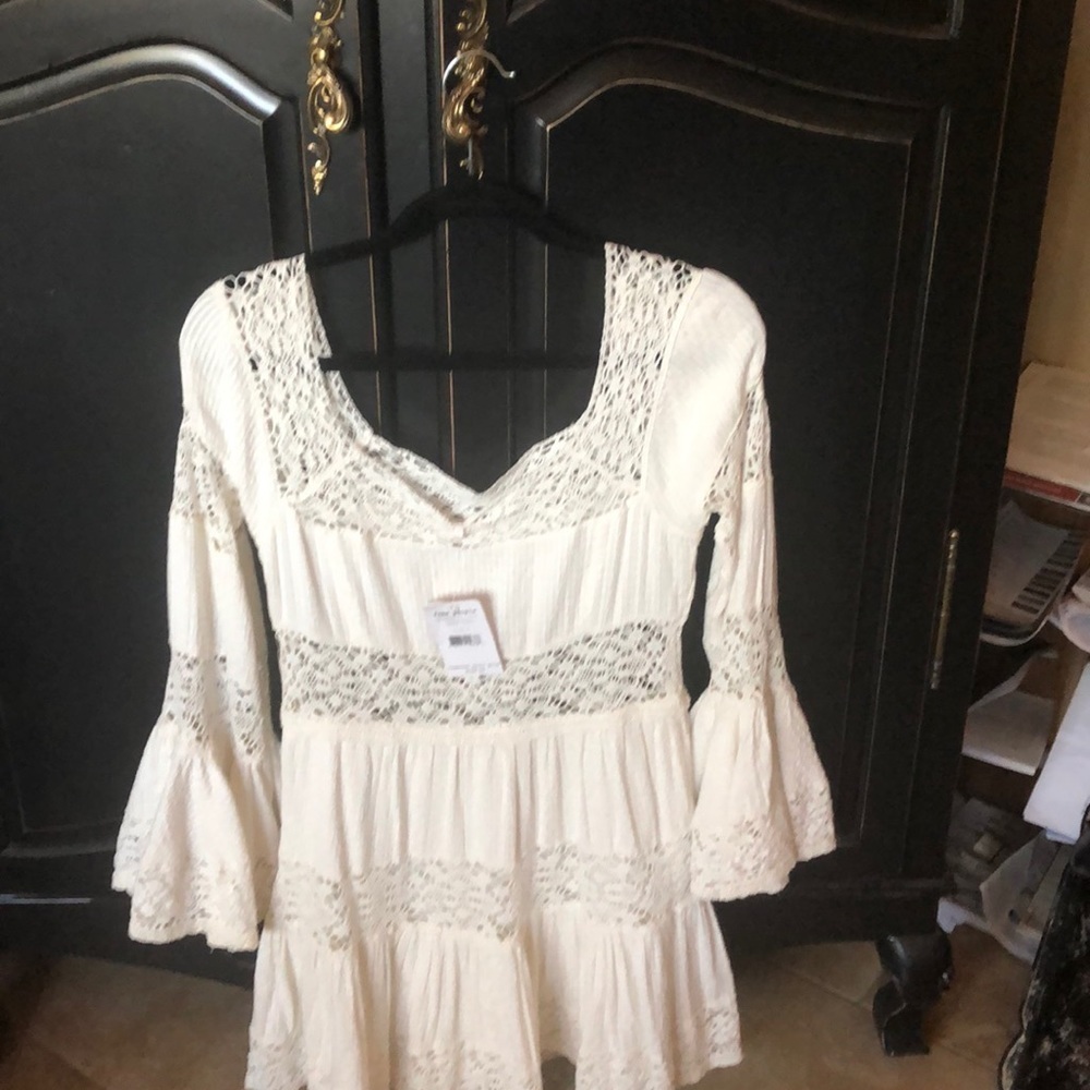 Free People Bohemian Boho Cream Dress NWT - Picture 2 of 5